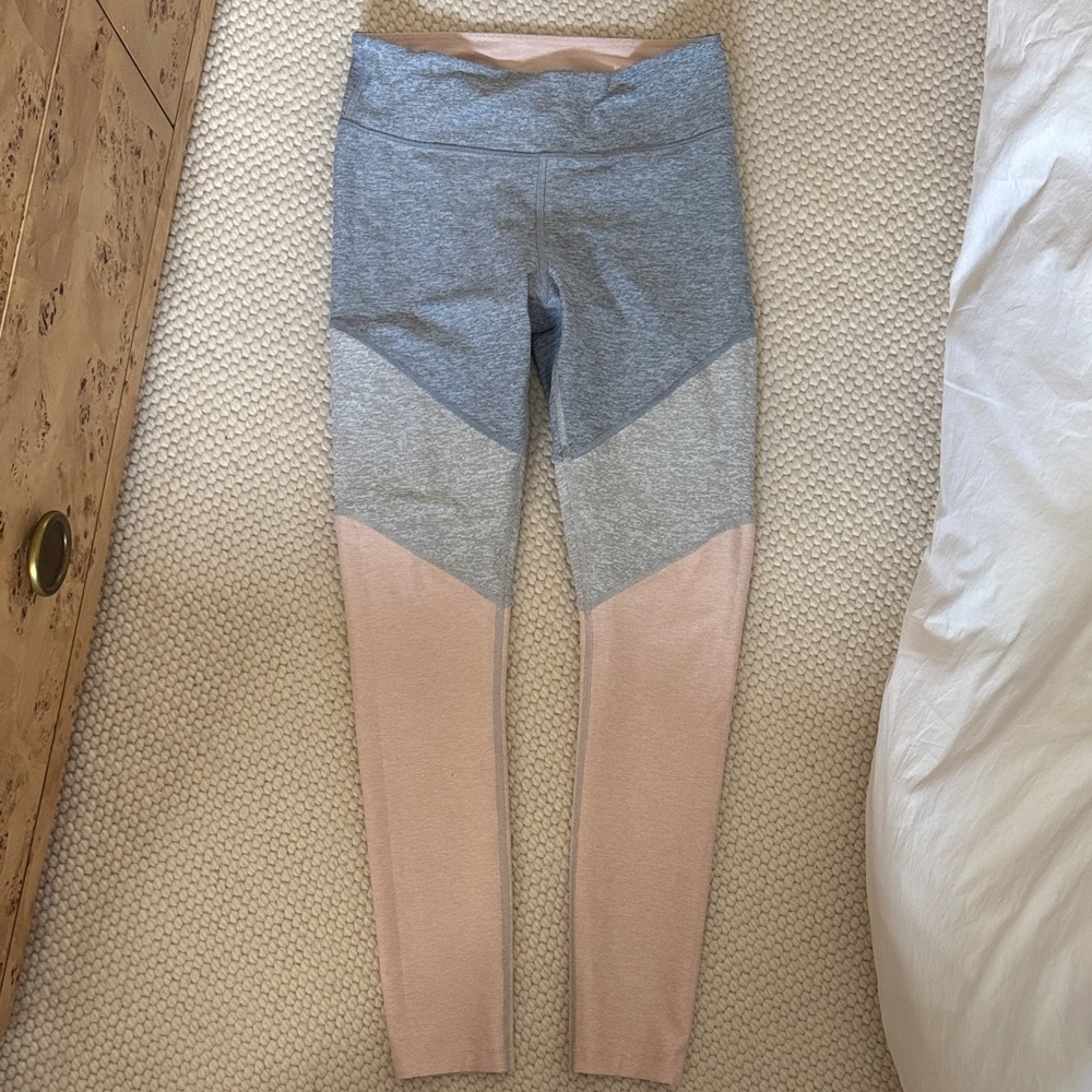 Outdoor voices striped color block leggings